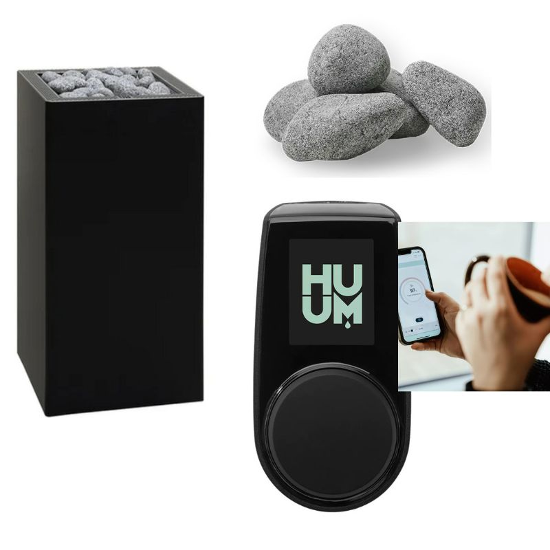 HUUM CORE Black Sauna heater Complete set with control unit, app and sauna stones